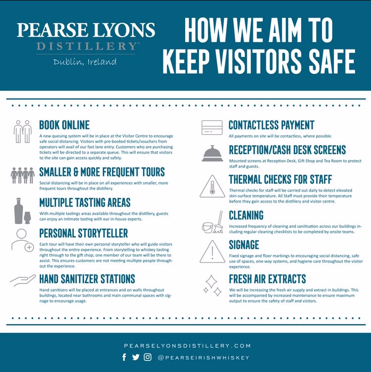 PLDistillery's tweet photo. We are delighted to re-open our doors on Monday, July 20 for whiskey tours and tastings. We aim to keep visitors safe on site by reducing our capacity and increasing our Covid-19 hygiene measures. #tourismtogether @Failte_Ireland #visitDublin https://t.co/38r6k4aREh