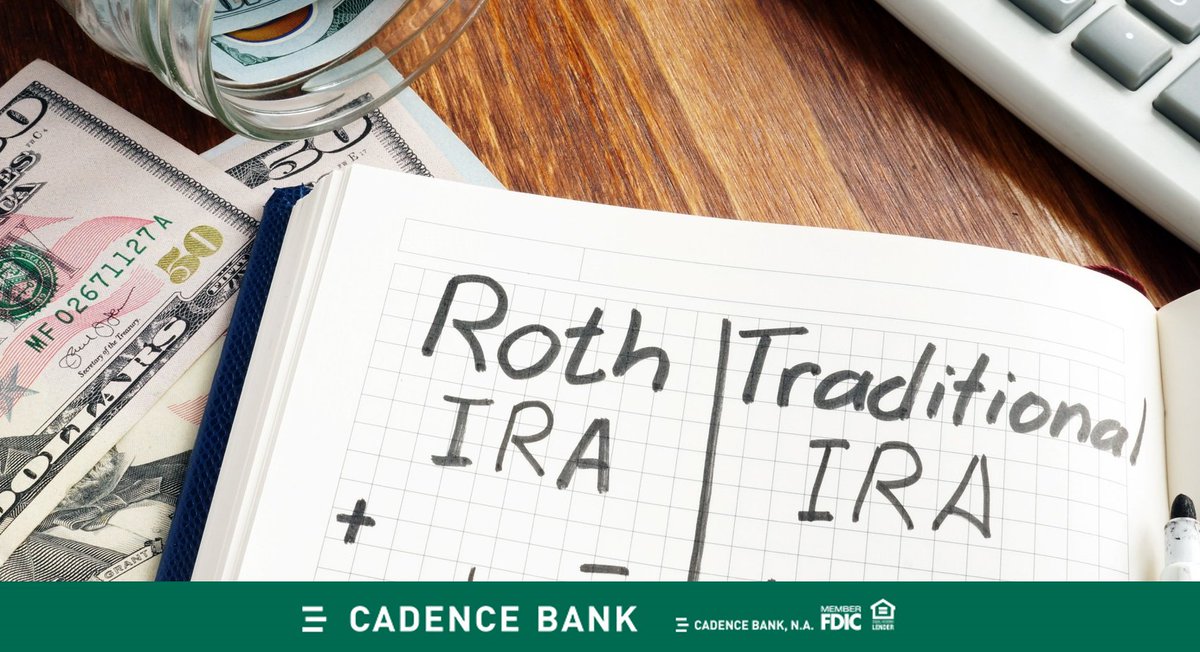 CadenceBank's tweet photo. As you look ahead to brighter days, don't forget about your #savings and #retirement goals. You may have an #individualretirementaccount, but do you know how it works? Find out more about the benefits of an #IRA: https://t.co/seuv7BvK7w https://t.co/dJH23Hi6FX