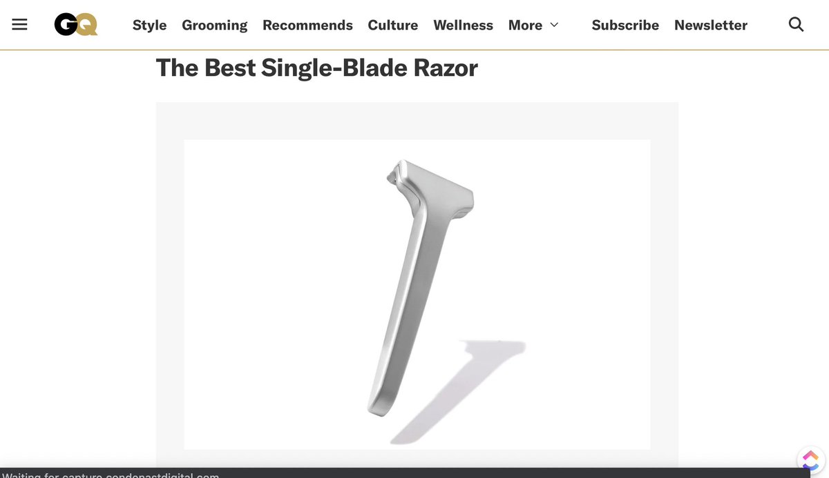 soundslikecanoe's tweet image. It took THREE AND A HALF years, but we finally got the stamp of approval from GQ Magazine&apos;s Best Razors of the Year feature: 

&quot;The Best Single Blade Razor&quot;