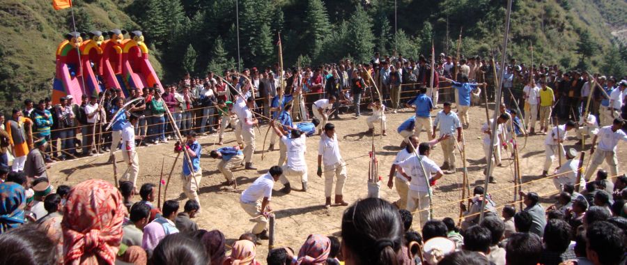Thoda:-** originating in the state of Himachal pradesh, Thoda is a mixture of martial art , sports and culture.** it takes place during Baisakhi(13th and 14th april) every year**community prayers r done to invoke blessings of Goddesses Durga and Mashoo
