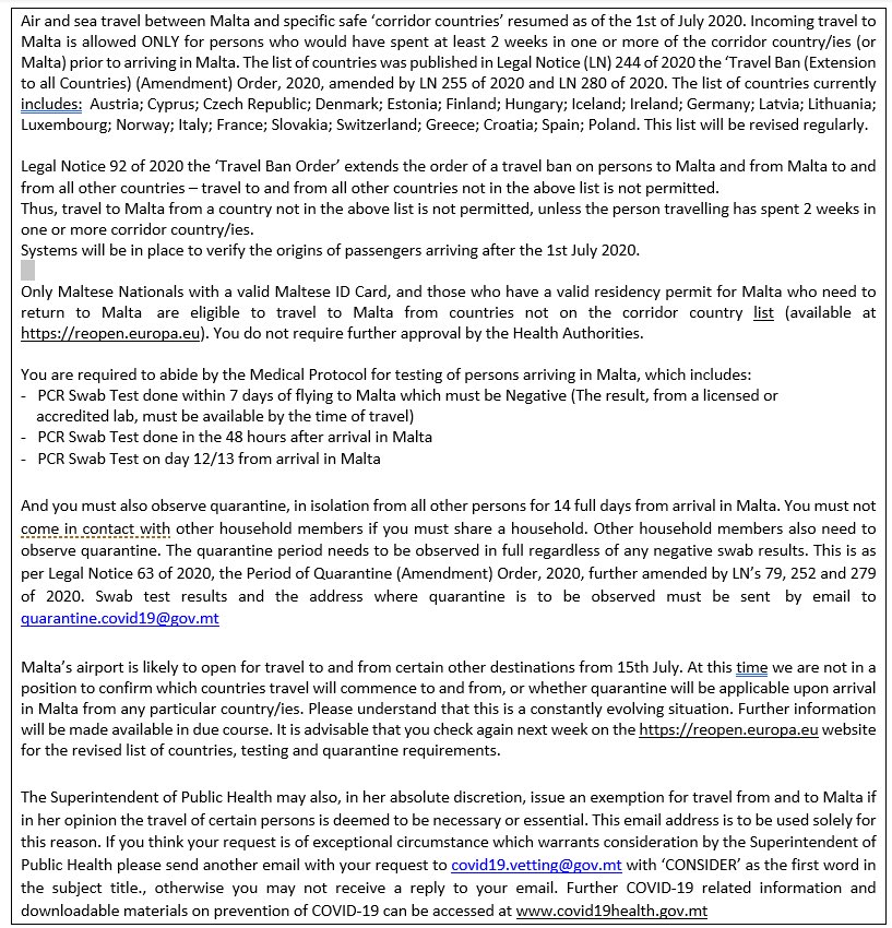 MaltainUSA's tweet image. 📌 Important Notice 📌 Travel Advice #Malta @visitmaltany @UNMaltaMission @MalteseCenterNY @MaltainCanada  @TravelGov