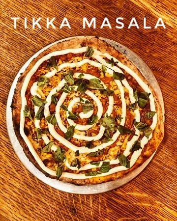 ZandersPizza's tweet photo. Our July special ; a Tikka Masala pizza! This one's got chicken tikka with masala sauce finished with a ricotta drizzle and fresh basil. Try it with a side of honey for dipping 🤤. For a vegetarian option, ask for it with chickpeas or your fav veggie! #zanderspizza https://t.co/5mJUQNXs8O