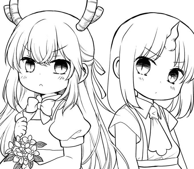 珍しくロリなトール様とエルマ描いた