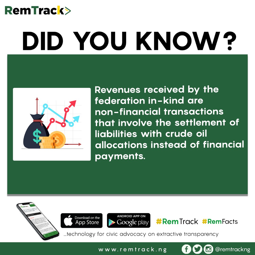 Insidearewa's tweet photo. Revenues received by the federation in-kind are non-financial transactions that involve the settlement of liabilities with crude oil allocations instead of financial payments.
#NaOurOilMoney #RemTrack #NEITIRemediation #2018NEITIAuditReport https://t.co/FVFW1DTzPG