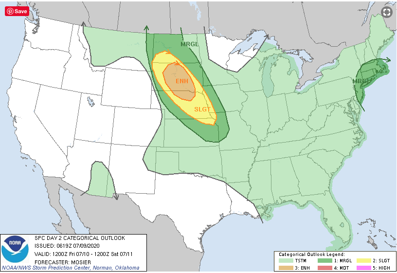 More possible severe weather on its way tomorrow in SD. Have at least 2 ways of receiving warnings, and have a safe place plan wherever you are spc.noaa.gov/products/outlo…  #sdwx #SDag