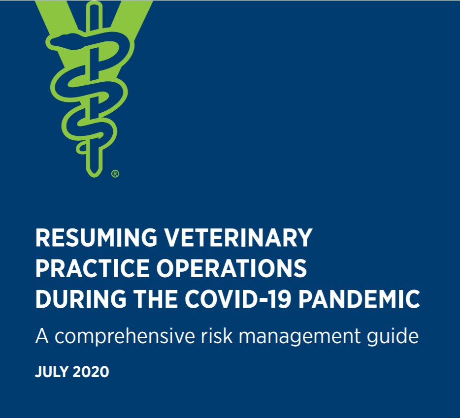 As veterinary practices deal with a new normal and attempt to resume services in a pandemic environment, there are many unknowns &amp; potential risks that a practice will inevitably face. The AVMA &amp; the AVMA Trust compiled this playbook to help: bit.ly/2ZOPzV1