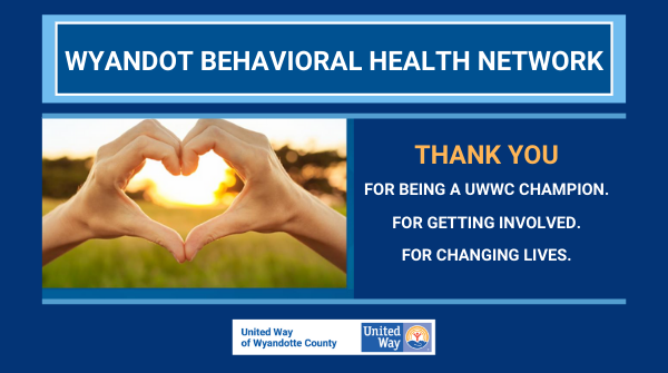 UnitedWayWyCo's tweet photo. Thank you to our friends and community champions at Wyandot Behavioral Health Network for another amazing year of generosity and creating change.  Your giving culture made an enormous difference in Wyandotte County in 2019. Thank you! @WyandotBHN https://t.co/G1xjBGqY3N