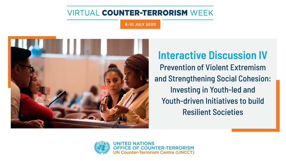 UN_OCT's tweet photo. At #VirtualCTWeek interactive discussion session, moderated by @UNYouthEnvoy Ms. Wickramanayake, participants discussed key issues on:
🔸Strengthening social cohesion & community resilience after #COVID19
🔸Building youth resilience
🔸Supporting youth-led #PCVE initiatives https://t.co/SEEGtftJGq