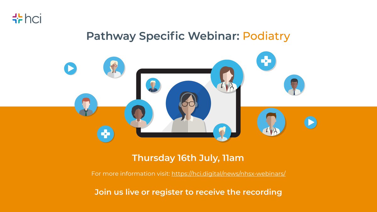 Do you want to find out how you can use video in #podiatry and #MSK - <a href="/hcidigital/">HCI</a> are running a short webinar on 16th to show you the new national Health and Care Video Library, supported by #NHSX and free for #NHS use - bit.ly/HCI_Podiatry