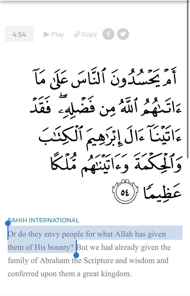 37) Plurality can refer to a single person. The interpretations of al-Suddi, Ikrima, and others mentioned in Tabari’s interpretation of 4:54 see ‘the people’ that are envied in that mentioned in that verse refers to Muhammad exclusively.