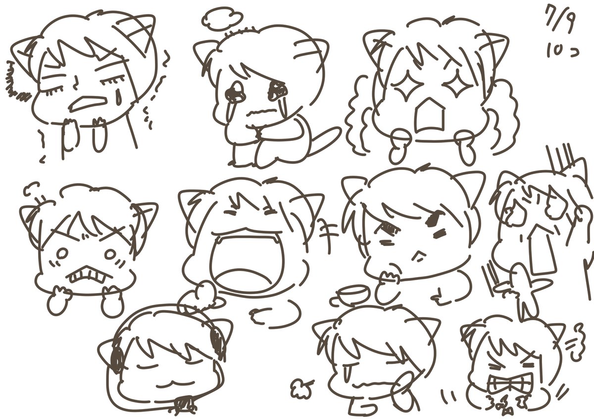 #コルクラボマンガ専科 
#LINEスタンプ 
模写 5分1枚を目安に
最後時間足らず泣きのプラス5分
1回め25分 