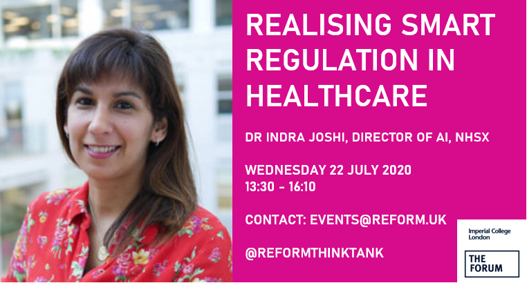 restate_thinks's tweet photo. We can't wait to welcome Dr Indra Joshi, Director of AI at NHSX to our Hackathon later this month. Please get in touch at events@reform.uk if you would like to attend! https://t.co/VdGVSVYNOx