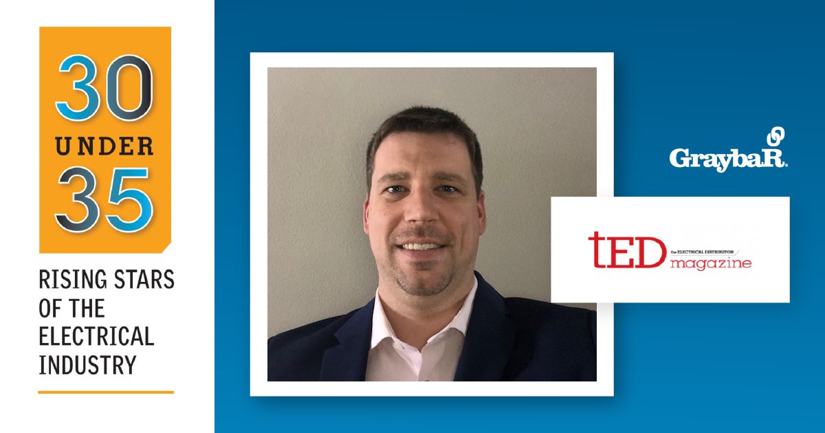 Graybar's tweet photo. Graybar’s Alex Piwoschuk received the @tEDmagazine 30 Under 35 award. Congratulations on moving the industry forward, Alex! https://t.co/u8EtsgG44H https://t.co/w4Ndhfulzu
