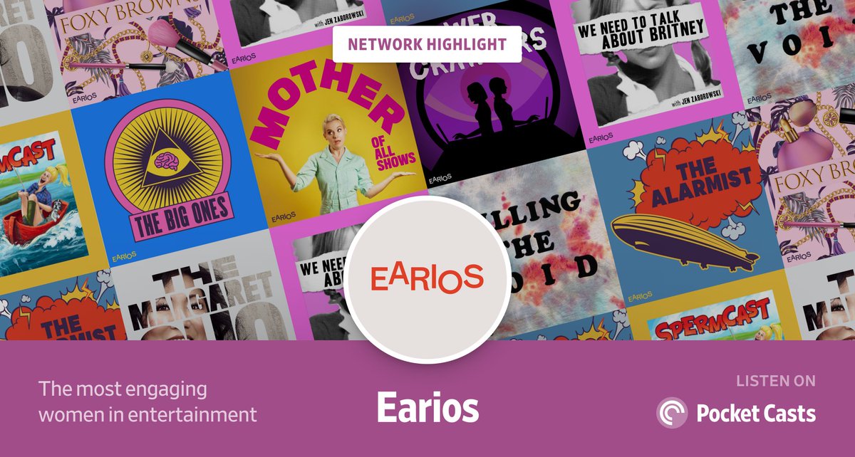 pocketcasts's tweet photo. This week's #NetworkHighlight is from @eariosnetwork. They're creating smart and inclusive shows for everyone to enjoy. Check out their podcasts here on Pocket Casts: https://t.co/pAfovgfG6h https://t.co/7ow17WUsKj