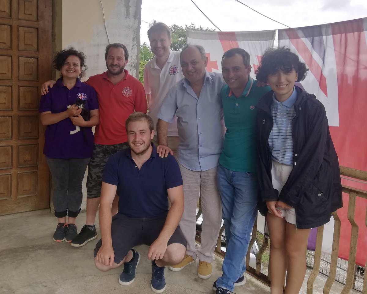 Delighted to see @JustinMcKenzieS in Nokalakevi again, this time, sadly, as the only Briton in the 20th season of the Anglo-Georgian dig. A heavy Colchian downpour did not dampen spirits on a tour of the site, before Dr Murgulia presented Justin with a team shirt @UKinGeorgia