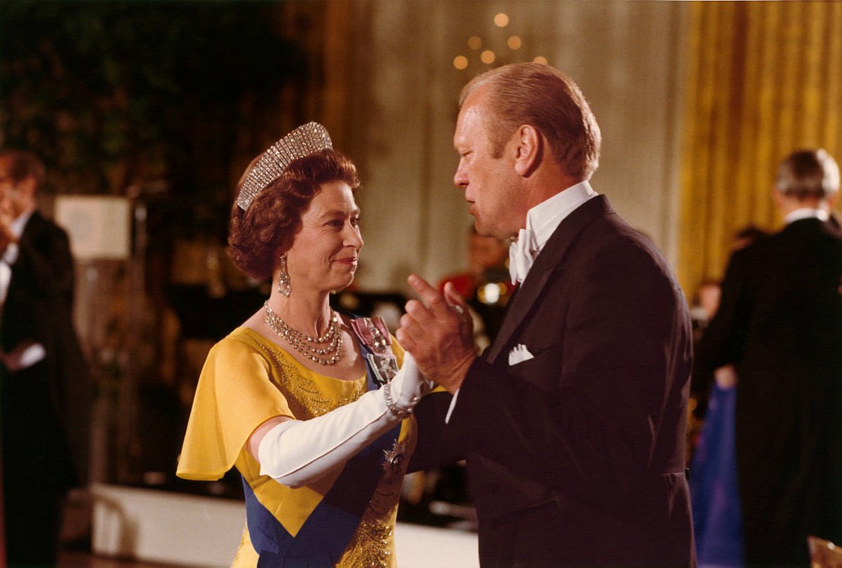 American President Gerald Ford dances with Queen Elizabeth