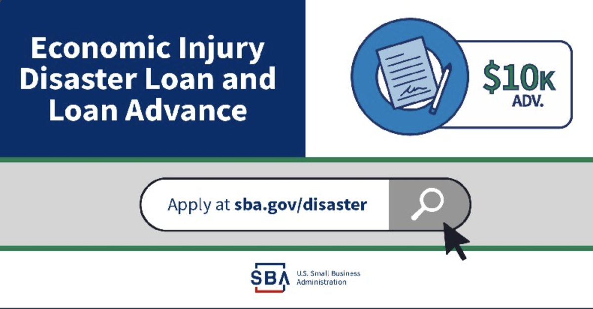 🚨Attention #SmallBizDC Community🚨

SBA is now accepting new Economic Injury Disaster Loan and EIDL Advance applications from ALL eligible small businesses impacted by #COVID19. 

Learn more and apply: sba.gov/funding-progra…