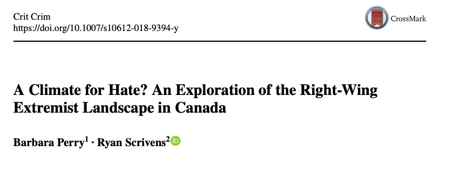 483/ Regarding causes of right wing extremism in Canada, "the majority of key informants in our study claimed that the most obvious factor was a weak law enforcement response... Law enforcement were neither well trained nor motivated to confront the movement."