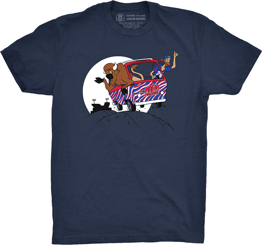 26shirts's tweet photo. Let’s do a giveaway! RT and follow for a shot at a free “Mafia Machine” tee.

We’ve got a medium and a large available, courtesy of @Mdevine53. Two winners announced Friday! #BillsMafia https://t.co/I5skciffPi