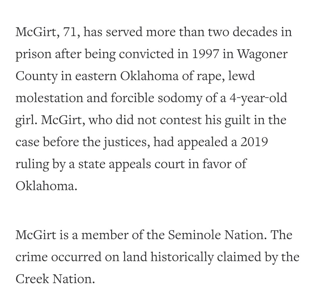 Neil Gorsuch just ruled on the side of Seminole Indian who raped a 4 year old