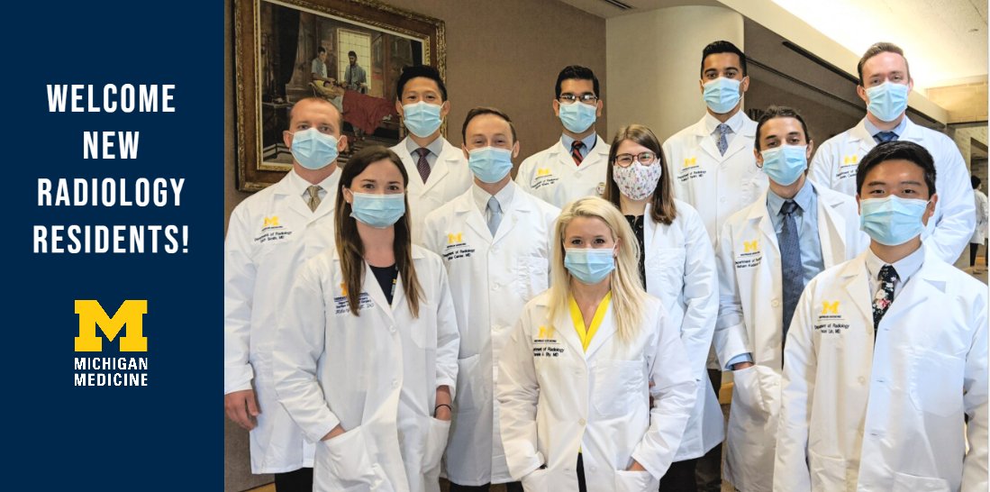 UMichRadiology's tweet photo. Welcome new @UMichRadiology #Radres!

We look forward to working with you! https://t.co/6ovpxNqerB