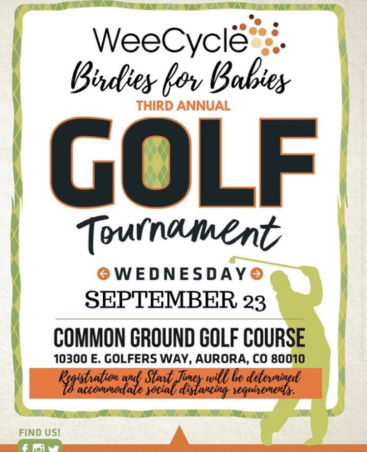 WeeCycle's Third Annual Birdies For Babies Golf Tournament presented by <a href="/RenovarHomes/">Renovar Construction</a> is scheduled for Wednesday, September 23rd! Sponsorships available, email Morgan at morgan@weecycle.org. To purchase your foursome visit: charityauction.bid/BirdiesForBabi…