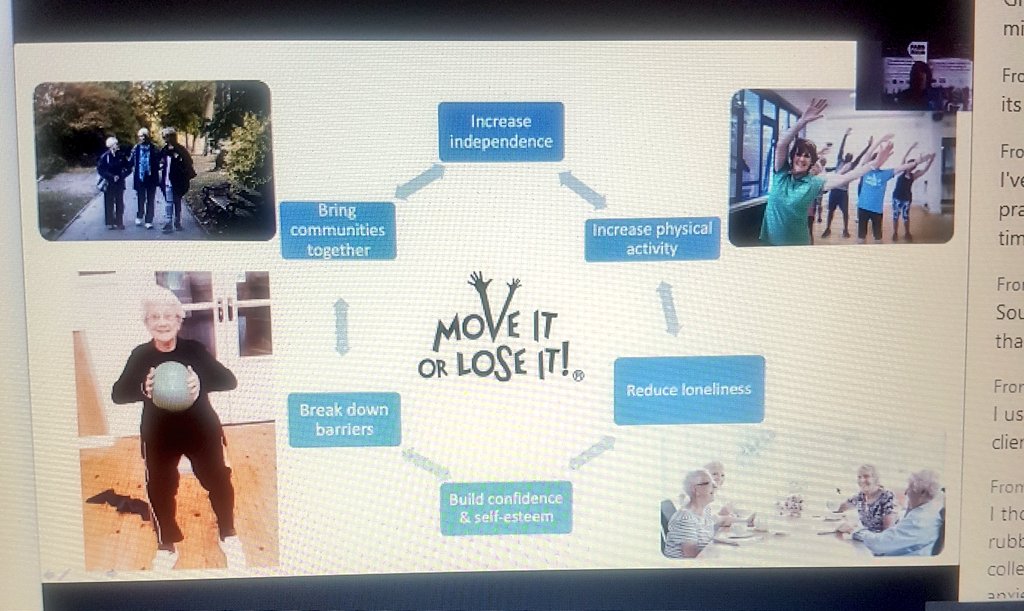 Jumping back into the  #EndPJParalysis summit with a session from  @FABSJULIE  @moveitorloseit1 about enabling people to live longer better. Proud to have delivered 100s of these seated exercise classes through  @RoyalVolService partnership - benefits are clear time & time again!