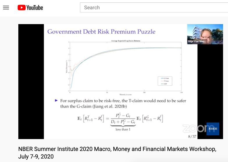 MacroPru's tweet photo. "debt is not a #SafeAsset ... it carries a risk premium". https://t.co/Tzzcspbu0J Stijn Van Nieuwerburgh #NBERSI2020 @NBerpubs https://t.co/aKicRvXXTy https://t.co/IFTZV7GJH1