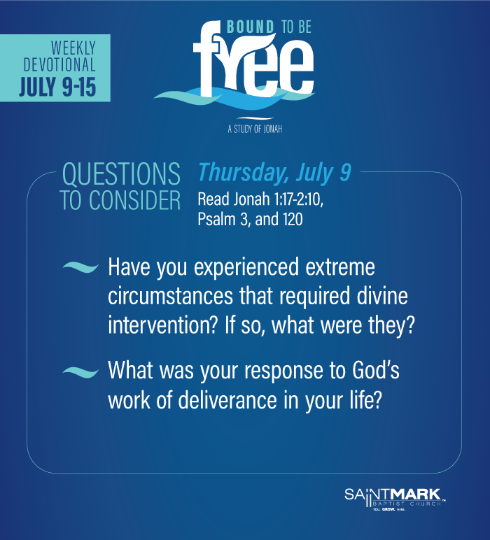 saintmarklr's tweet photo. Here are your "Bound to Be Free" Day 8 Questions to Consider. Use them in your daily time with God as we continue our study of Jonah. #BeFree #BoundtoBeFree #YouGROWHere @plpointer https://t.co/ivikVAQlcG