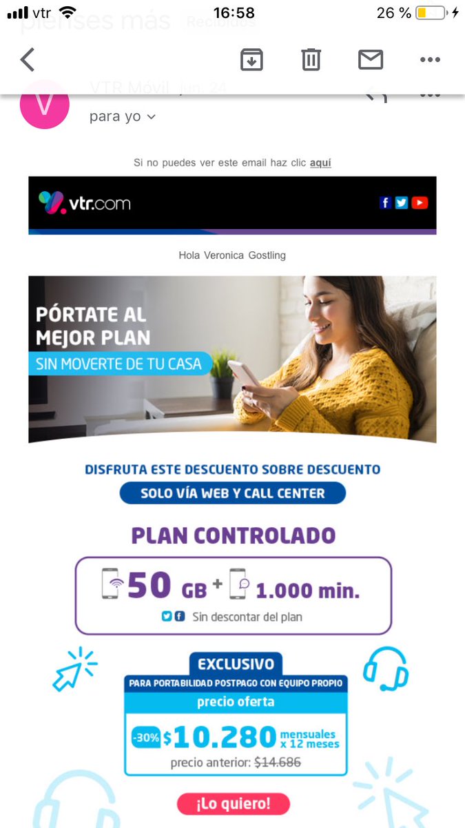 vgostling's tweet photo. @VTRsoporte @VTRsoporte @VTRChile la nueva respuesta, la anterior y lo que contraté por una puta oferta que me mandaron por mail! Sinvergüenzas! XQ CRESTA TENGO QUE RECLAMAR! USTEDES DEBERÍAN RESPETAR LO QUE OFRECEN Y LO QUE SE CONTRATA!!! https://t.co/f6bYuvQGjc