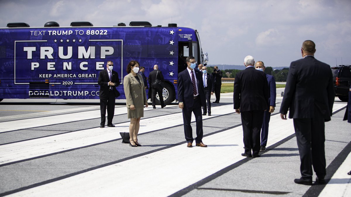 Mike_Pence's tweet photo. Just landed in the Keystone State! Pennsylvania and America need four more years of President @realDonaldTrump in the @WhiteHouse fighting for the American people! https://t.co/zMeZhDQtCJ