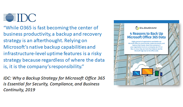 CloudianStorage's tweet photo. [White Paper] 80% of organizations worldwide use Microsoft Office, but Office 365 won’t back up your data assets. In this new white paper, we explain four key reasons why you should protect your #O365 data: https://t.co/sfdbb2DUkJ  #ObjectStorage https://t.co/hwMDmieGZh