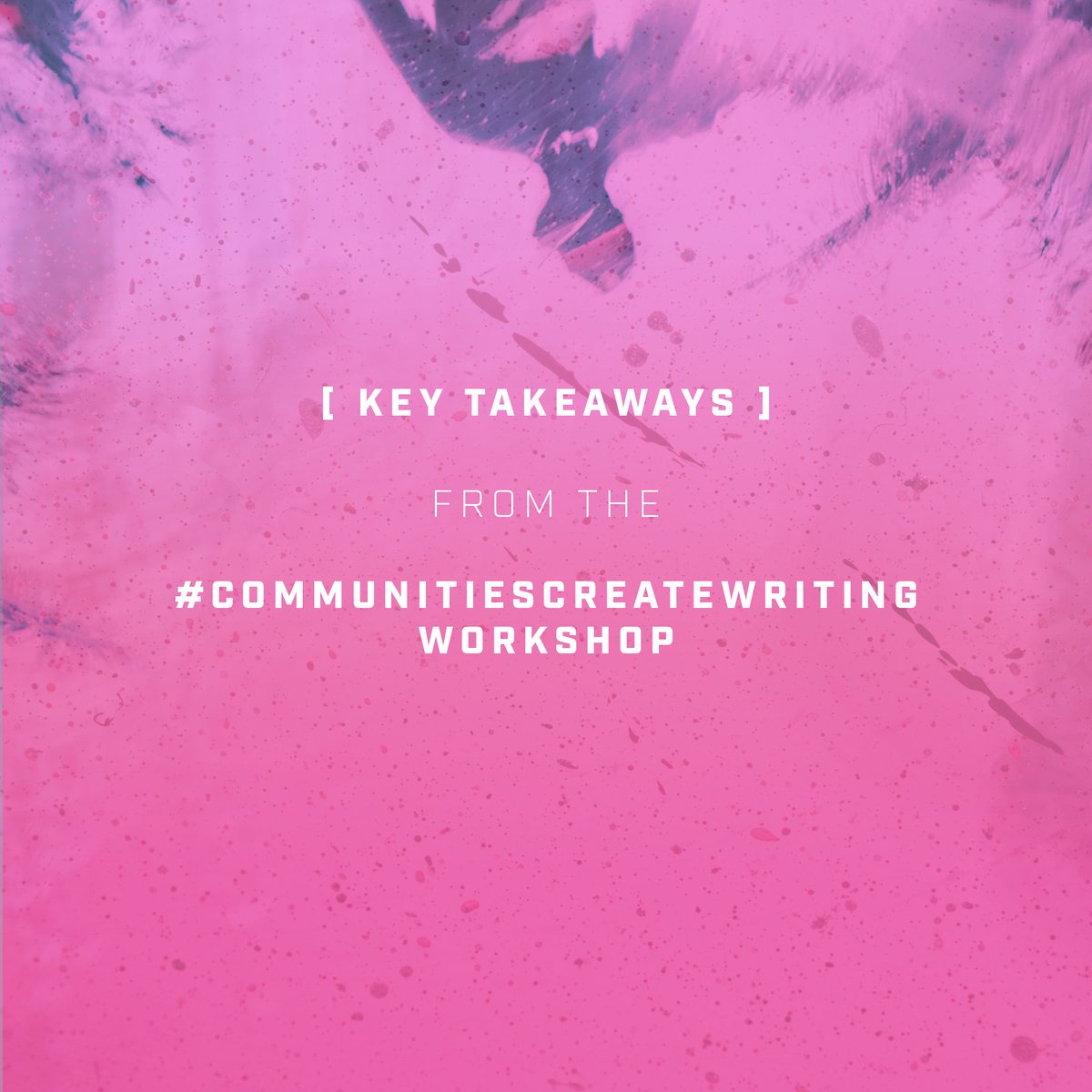 the_studioTO's tweet photo. Tadaaa! Here are some Key Takeaways from the #CommunitiesCreateWriting workshop with @ROMtoronto, @InkwellW, & @leannetoshiko, we hope to see you again next week! π£π #Storytelling #WritingTips #CommunitiesCreate https://t.co/oFF2mNmLUr
