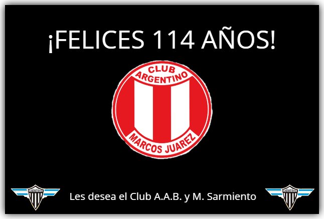 El Club Sarmiento le desea un feliz aniversario al Club <a href="/argmsjz/">Club Argentino Ms Jz</a> 

Que sean muchos años más...