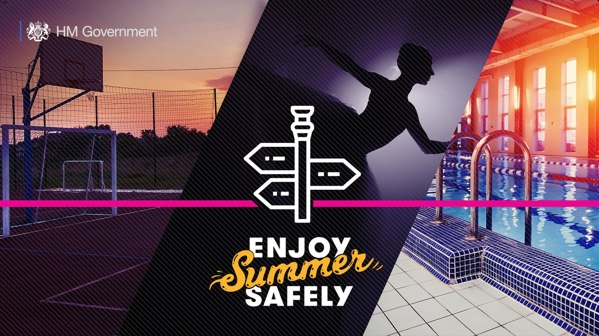 Read new guidance published today on:

🏏 Competitive, grassroots outdoor team sport
🎭 The return of outdoor performances
🏊‍♀️ Swimming pools, gyms and leisure centres

🏏 gov.uk/government/new…

🎭 gov.uk/government/new…

🏊‍♀️ gov.uk/government/new…

#EnjoySummerSafely