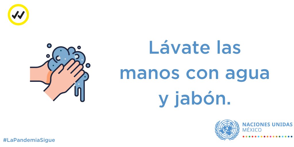 La pandemia no ha terminado, no podemos bajar la guardia.  
💧 No olvides lavar tus manos con agua y con jabón varias veces al día.  
➡️ Si puedes #QuédateEnCasa 
#YoMeInformo
#OnuMxCOVID19