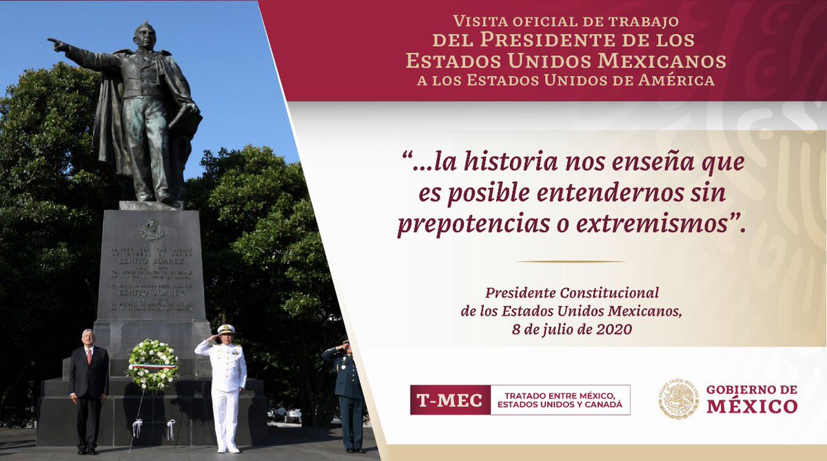 Durante la visita del presidente @lopezobrador_ a Washington, la diplomacia mexicana demostró una vez más que es posible entendernos con otros países sin prepotencias o extremismos, honrando los principios de política exterior consagrados en la Constitución. #VisitaWashington