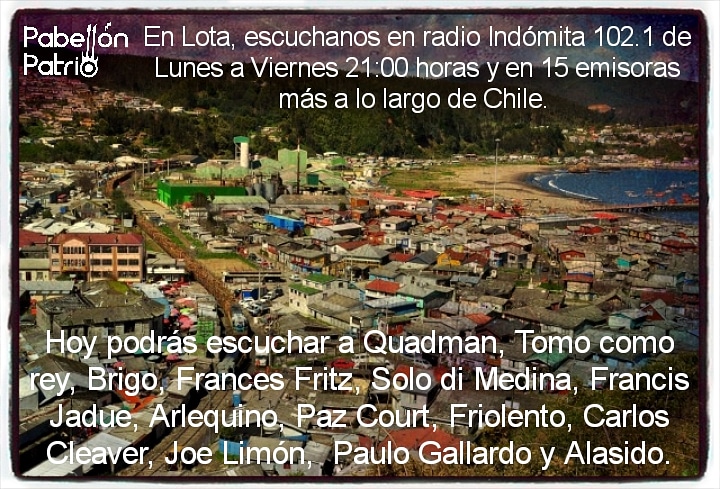 PabellonPatrio's tweet photo. Hoy en #PabellónPatrio #MusicaChilenaEnCasa #Quadman @tomo_como_rey #Brigo #FrancesFritz @solodimedinna @FrancisJadue #Arlequino @pazcourt #Friolento #CarlosCleaver #JoeLimon @soyelpaulo @BandaAlasido toda la información de horarios y radios en Facebook https://t.co/sJepfAY8ce https://t.co/28KOQj34oP