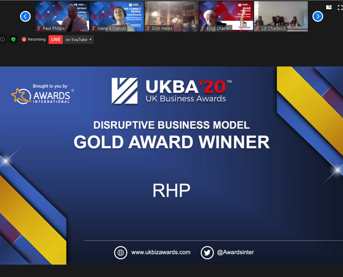 rowannorrie's tweet photo. Winner of disruptive business model is RHP @awardsinternational #ukba #awardsinternational https://t.co/NFN1Dbnm0u