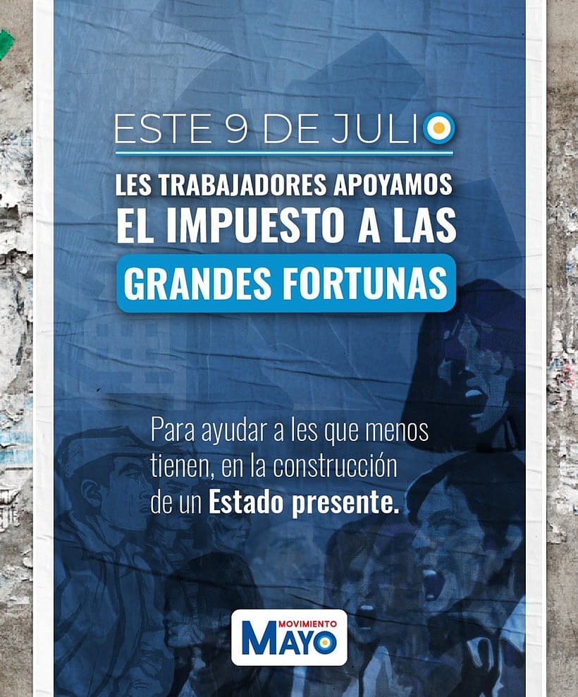 LujanMayo's tweet photo. Desde nuestras casas los trabajadores apoyamos el impuesto a las grandes Fortunas, por  nadie se salva solo 
#NadieSeSalvaSolx https://t.co/zE4uuFxTMu