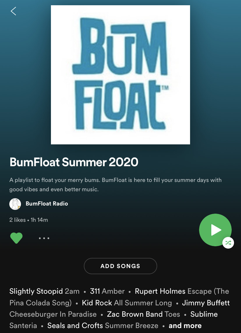 BumFloat's tweet image. Have you checked out our Summer Playlist yet?

Give it a listen and feel free to add some tunes! 

spoti.fi/2CkhVye 

#summerplaylist #tunes #bumfloat