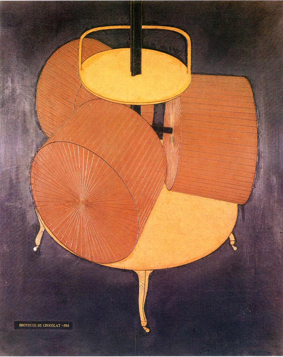 artistduchamp's tweet image. Chocolate Grinder, 1914 wikiart.org/en/marcel-duch… #wikiart #cubism