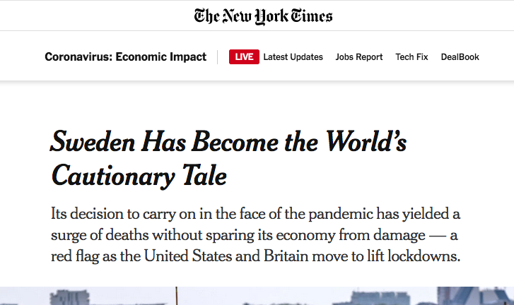 1) Since this piece is generating a great deal of discussion in and about Sweden, I'll say something obvious: The intl press have an obsession with Sweden. From refugees to far-right to  #COVID19, for a country of 10 million it gets huge attention, including on major Op-Ed pages.