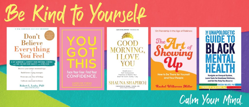 a collage of book covers against a multi-colored background