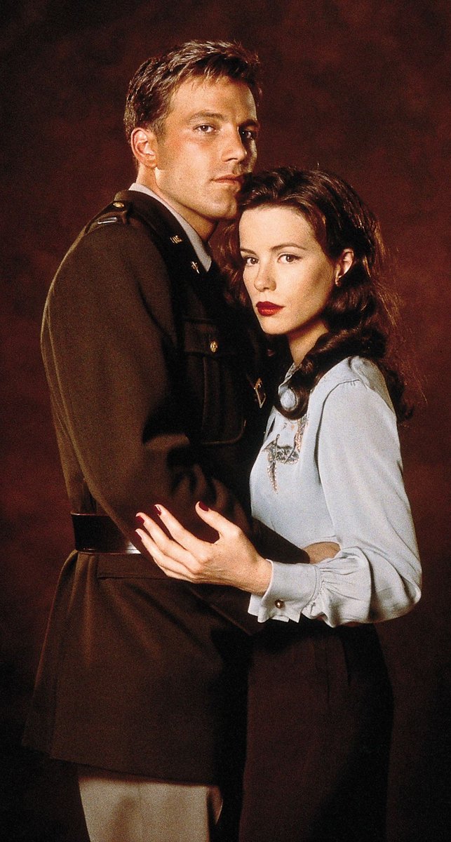 BestAffleck's tweet photo. Ben Affleck as Rafe McCawley and Kate Beckinsale as Evelyn Johson in Pearl Harbor photosoot (2001) https://t.co/6excFNQQXL