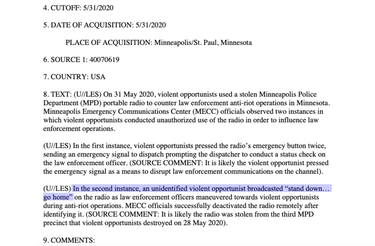 LOL Minneapolis protesters stole a police radio and told MPD officers to "stand down... go home." So polite!  #BlueLeaks