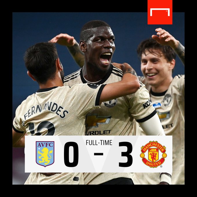 Full Time: Aston Villa 0-3 Manchester United. #MUFC #AVLMUN