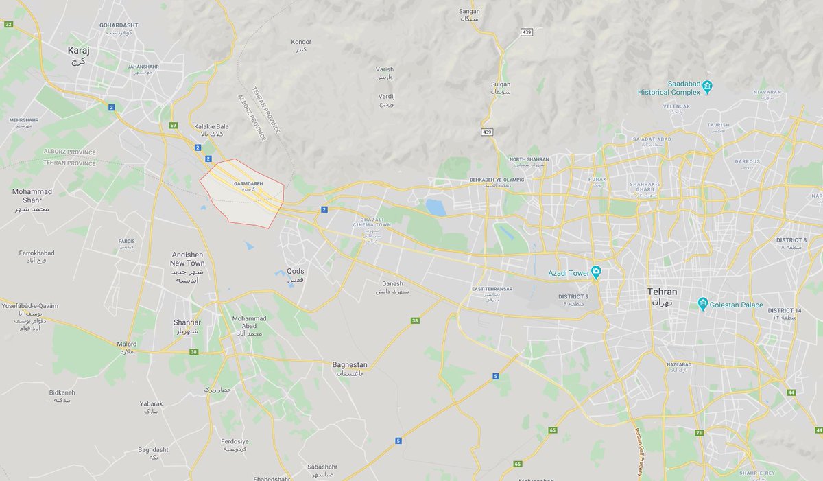  #BREAKINGReports from around the city of Karaj, west of Tehran,  #IranGarmdareh area - 12:05 am local time-Sounds of four loud sounds, similar to anti-aircraft artillery fire or explosions-Some reports indicate power is out in the cities of Shahriar and Qods