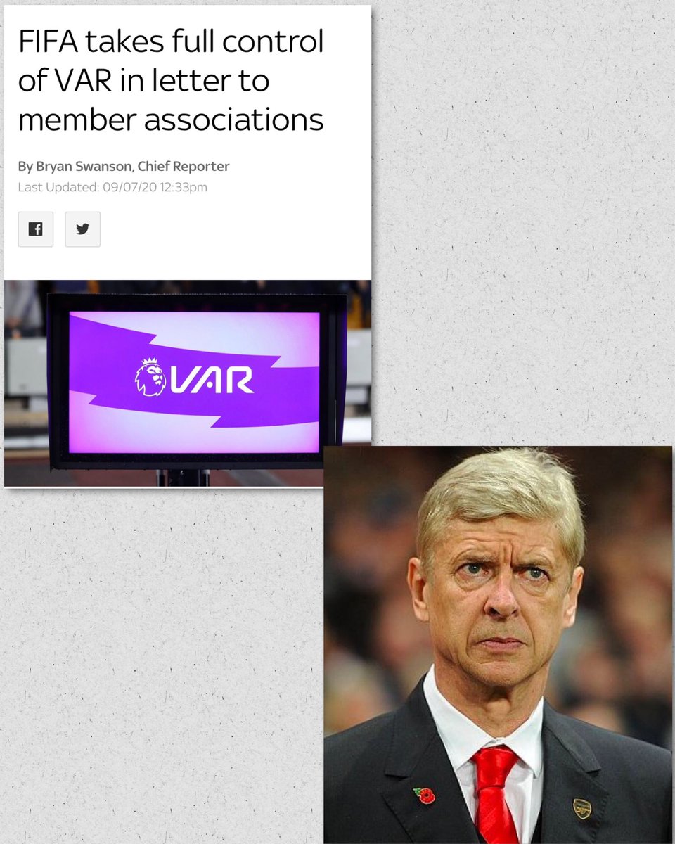 ARSENE WENGER has done it again 😂🙏.
•
#wenger #VAR #FIFA #merciarsene