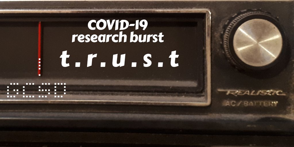  #COVID19  #research burst  #TrustOur partners have been <magnificent> in pivoting to  #COVID19 research, with new products from a wide range of countries, focusing on indirect impacts & urgent policy advice. Today’s research burst is not on a country but on T.R.U.S.T. 1/10